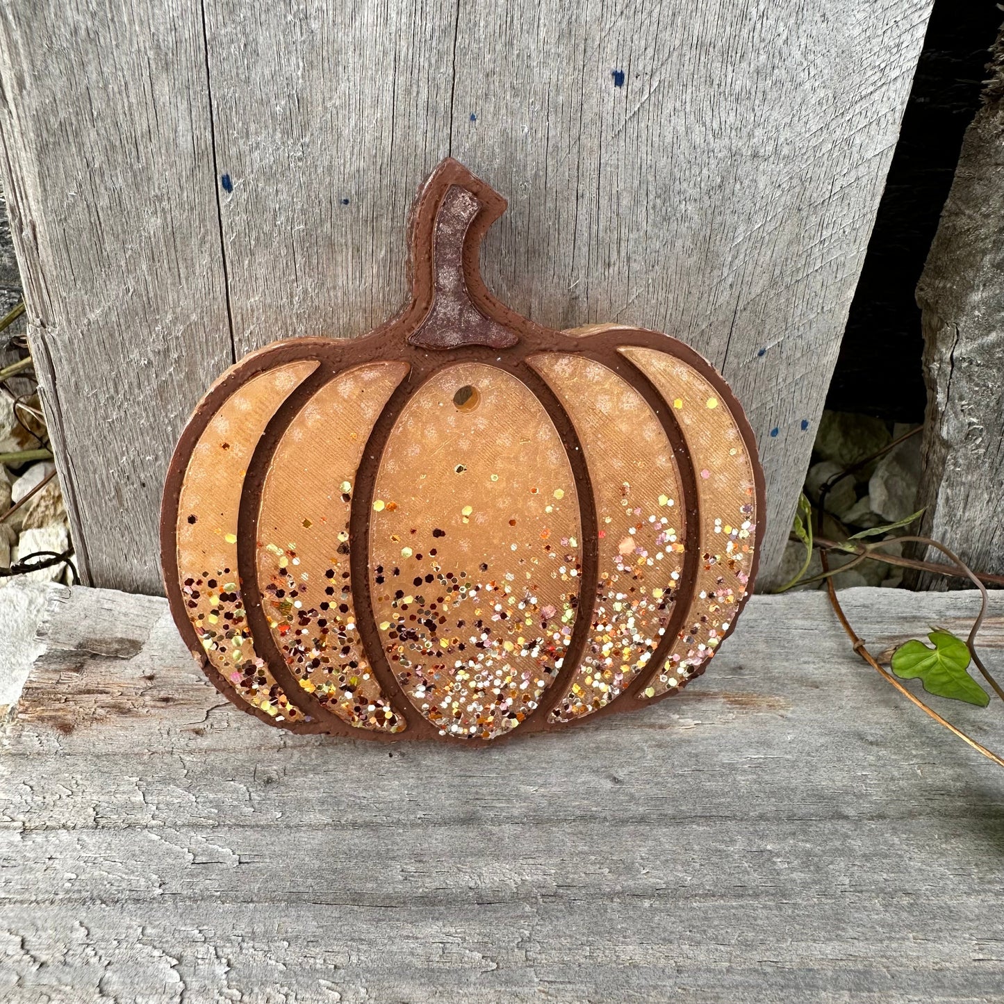 Fall Simple Pumpkin with Glitter Car Freshie