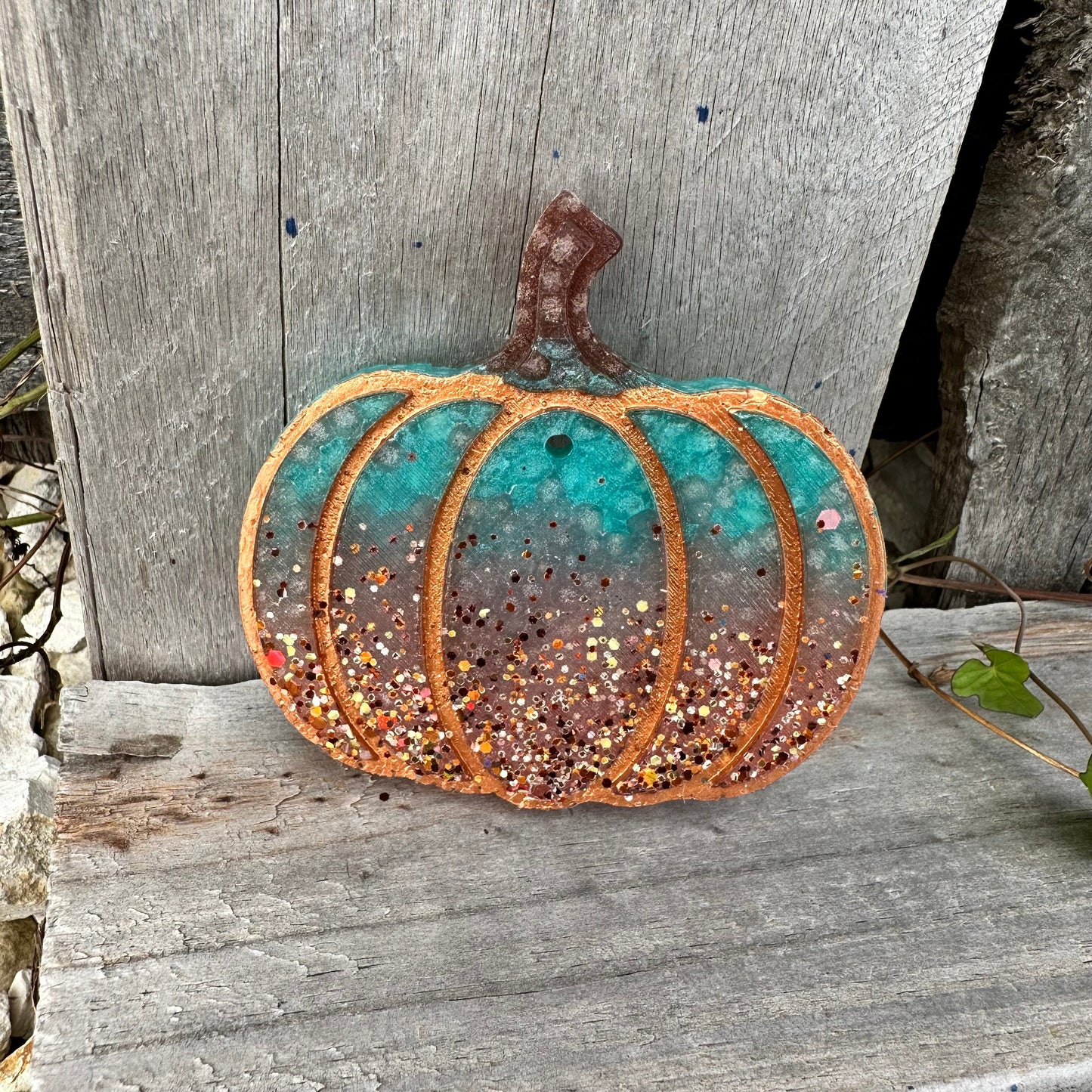 Fall Simple Pumpkin with Glitter Car Freshie