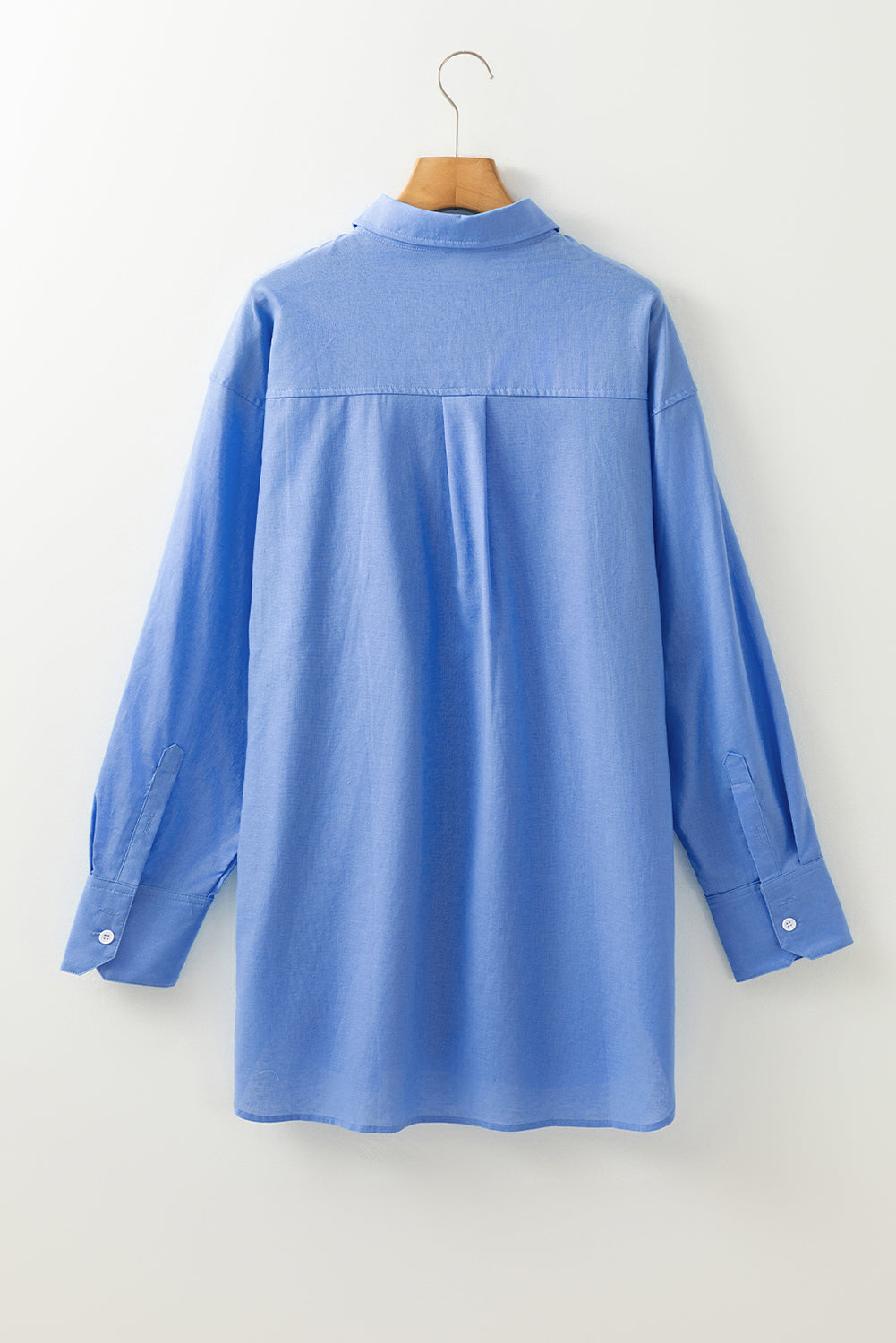 Blue Boyfriend Chest Pocket Tunic Shirt