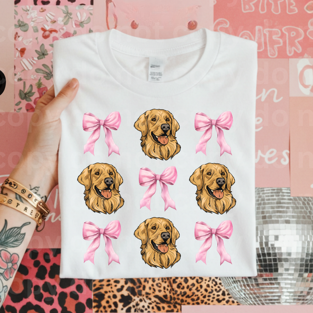 Golden Retriever Bows Graphic T-Shirt PREORDER