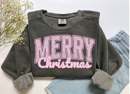 Merry Preppy Christmas- Comfort Color Sweatshirt