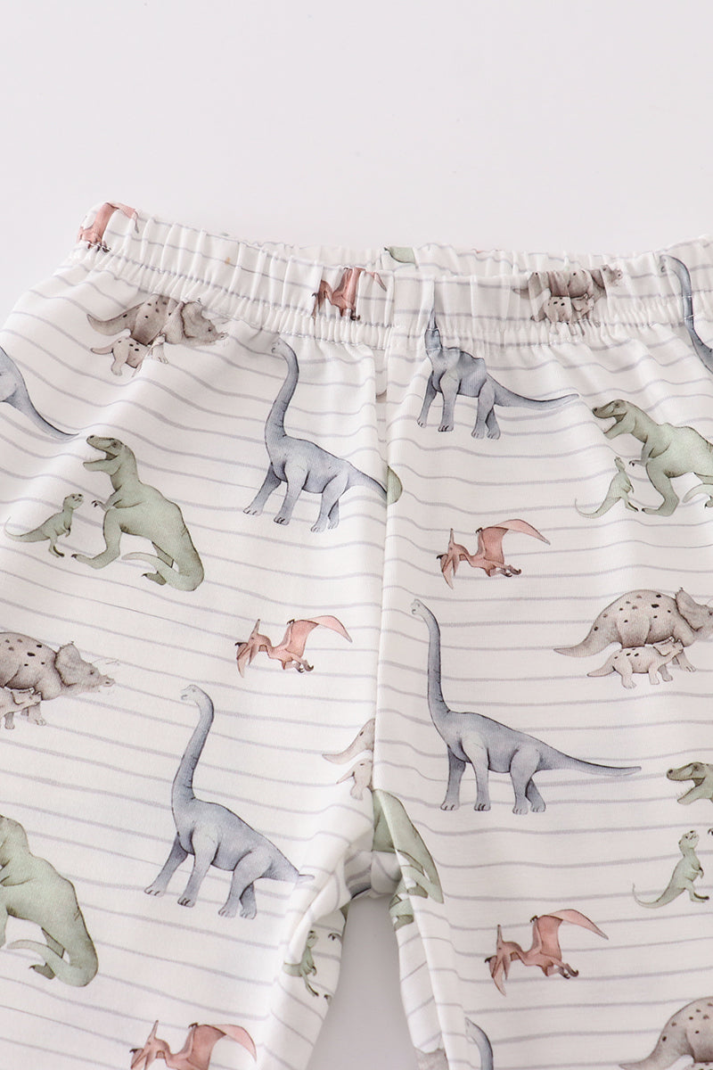 Dinosaur print boy pajamas set