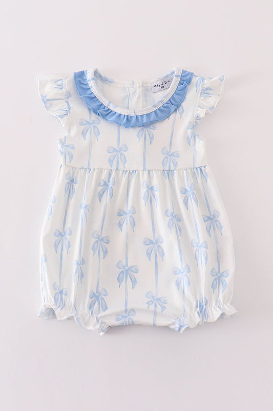 Blue bow ruffle bubble