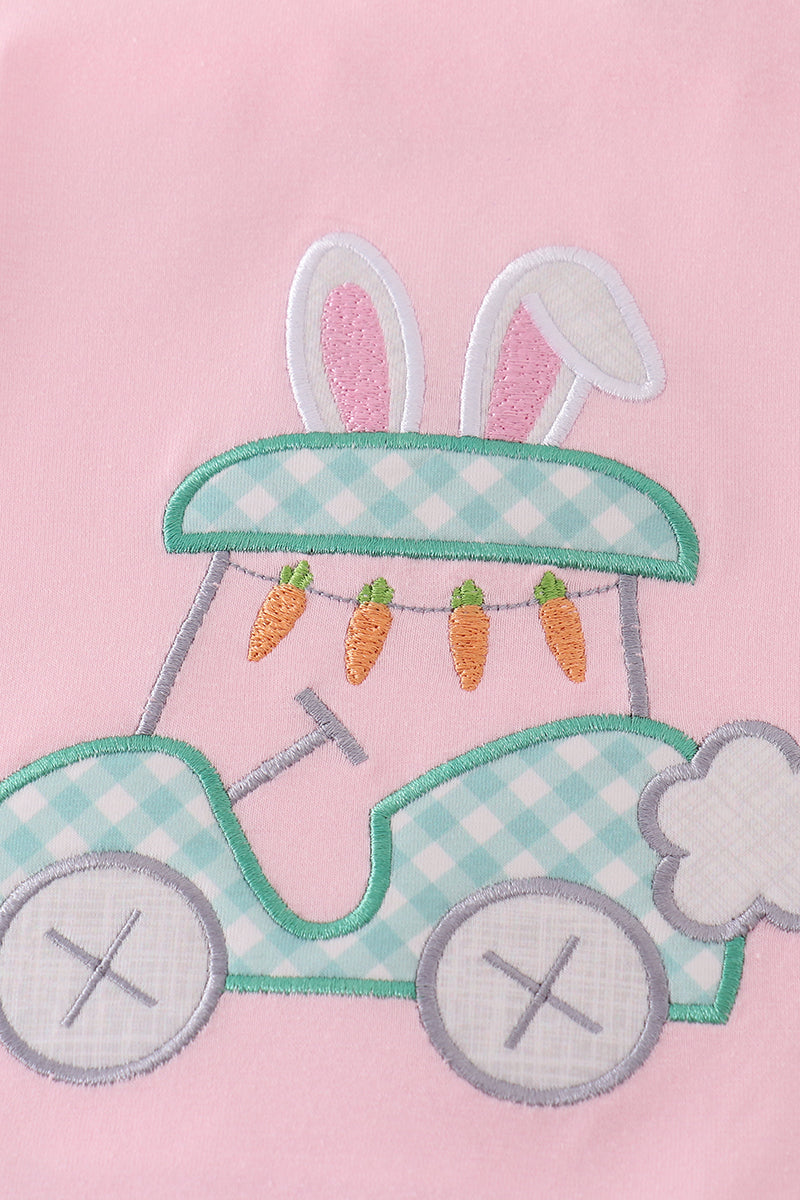 Pink golf easter applique girl set